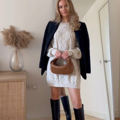 Beige Cable Knit Jumper
